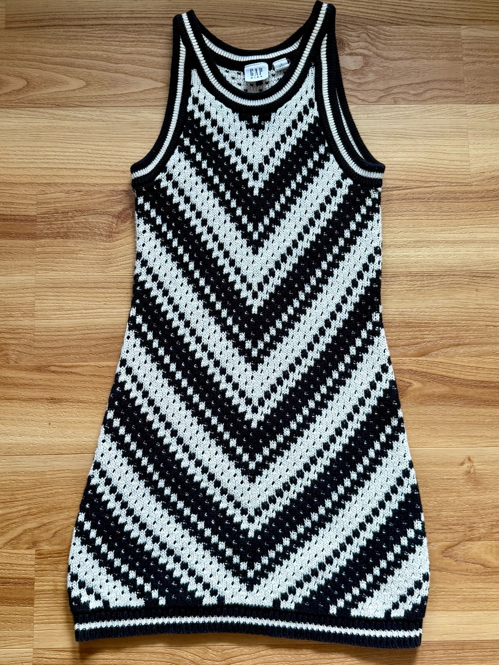GAP Kids Black and White Striped Knit Sweater Dress